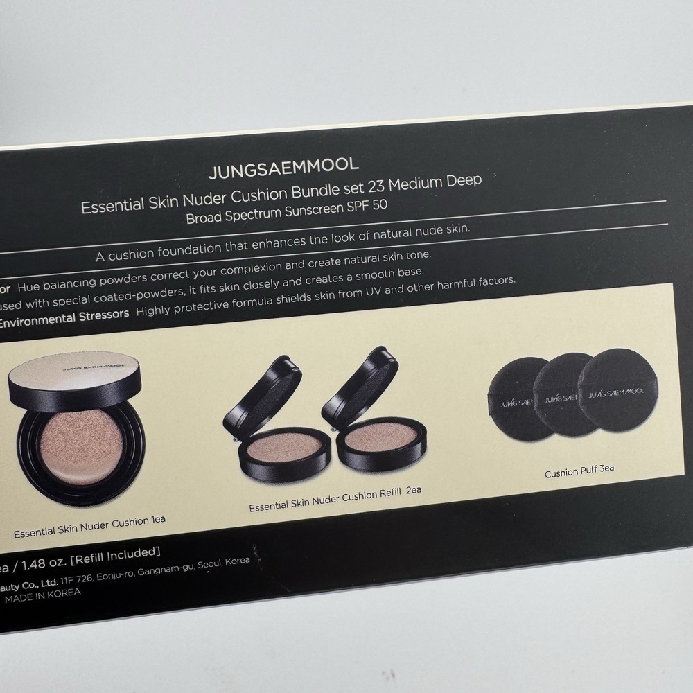 Jung Saem Mool Essential Skin Nuder Cushion set SPF 50 +1 Refill #23 Medium Deep - Picture 7 of 7